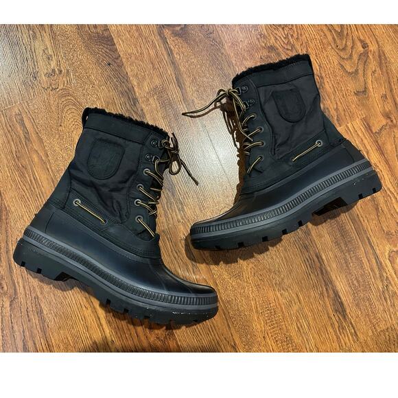 Sperry Men’s Ice Bay Tall Waterproof Shearling Snow Boots – Black – Size 11 - Picture 1 of 12